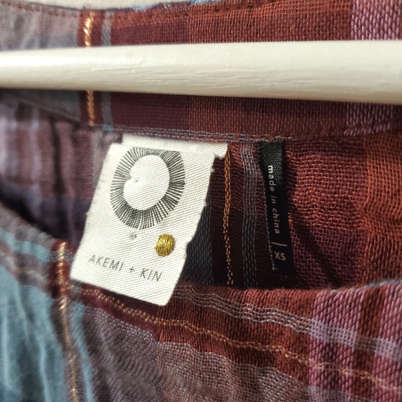 Anthropologie Akemi + Kin Cap Sleeve Plaid Tunic - Size XS - Picture 6 of 9